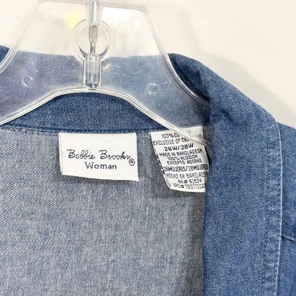 Bobbie Brooks Plus Size 26W 28W Denim Top Patriotic USA Flag 4th of July 627 - Picture 9 of 10